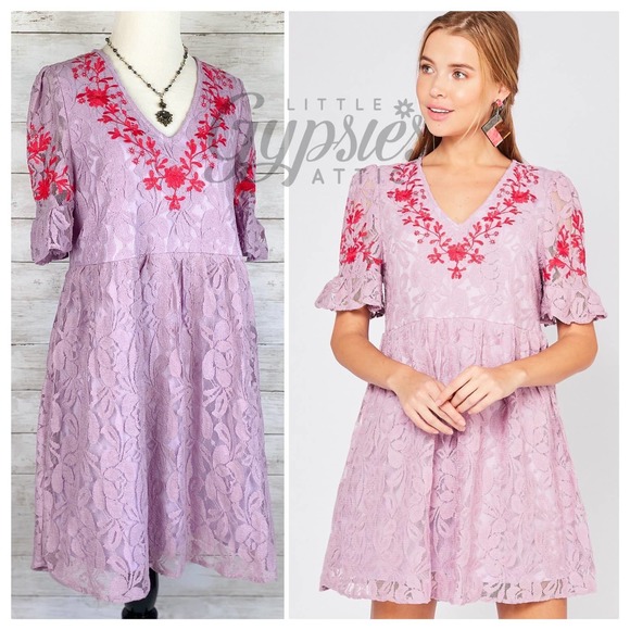Entro Oh so Sweet Lace Baby Doll Dress - Picture 1 of 7